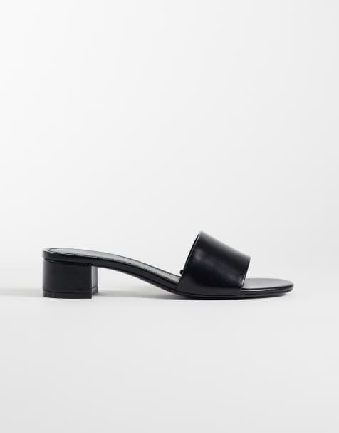 Mango classic heeled sandals in black - view 1
