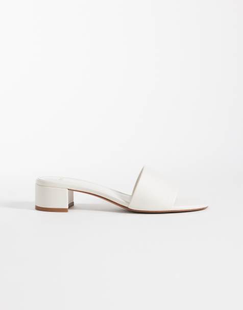 Mango classic heeled sandals in cream - view 1