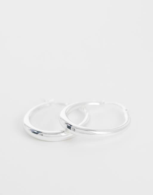 Mango classic hoop earring in silver, 2 of 3