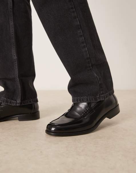 Mango classic loafers in black - view 1