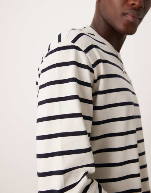 Mango classic long sleeve stripe T-shirt in white | ASOS