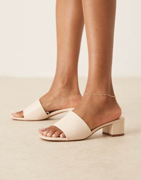 Mango – Classic – Mules in Creme mit Absatz - view 1