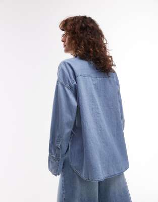 Mango Classic Oversized Denim Shirt