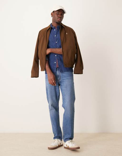 Mango classic regular fit denim shirt in dark wash blue ASOS