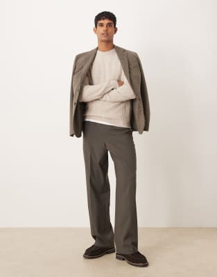 Mango Classic Relaxed Fit Ribbed Sweater In Neutral