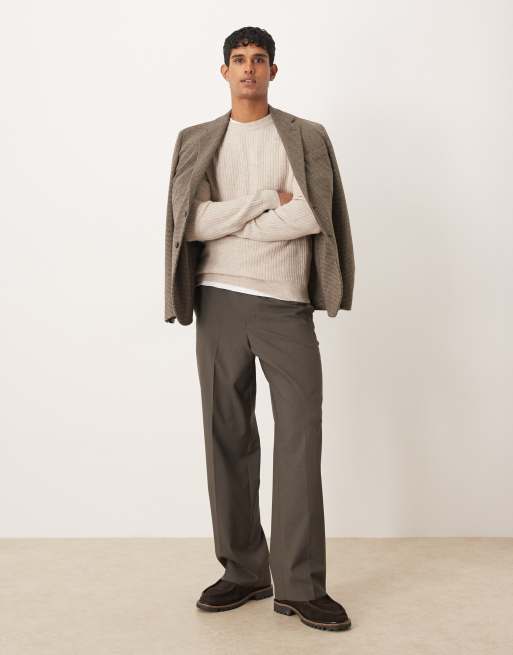 Mango classic relaxed fit ribbed sweater in ecru, 2 of 5