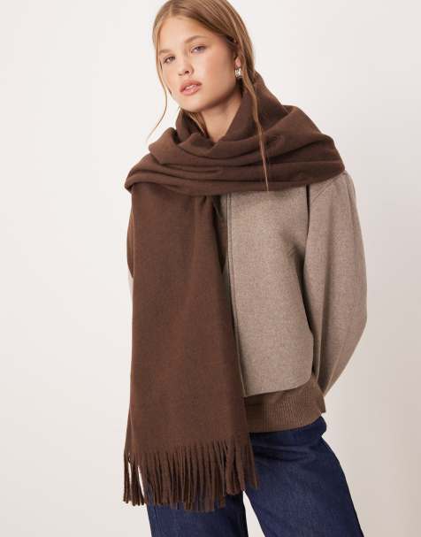 Mango classic scarf in brown - view 1