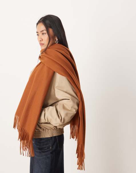 Mango classic scarf in dark brown - view 1