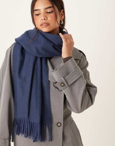 Mango classic scarf in deep blue - view 1
