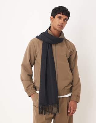 Mango Classic Scarf In Blue