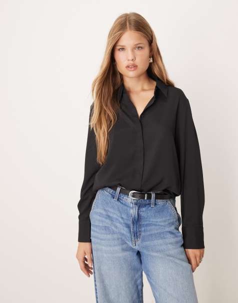 Mango classic shirt in black - view 1