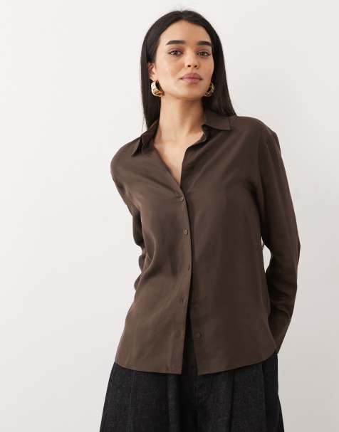 Mango classic shirt in chocolate - view 1