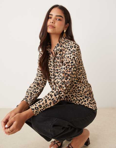 Mango classic shirt in leopard print - view 1