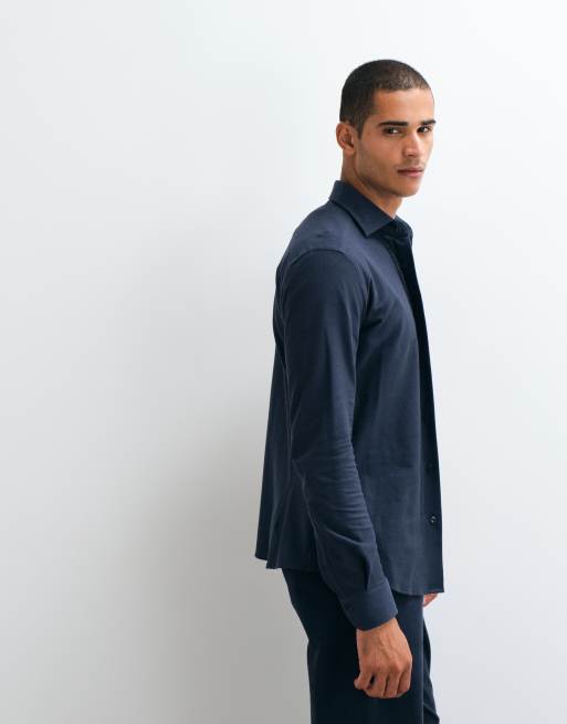 Mango classic shirt in navy, 5 of 5