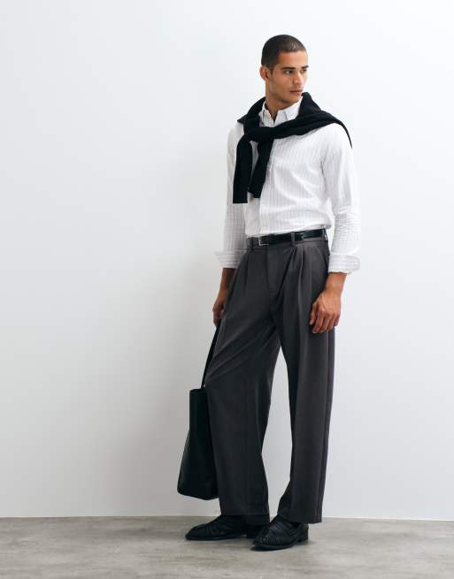 Mango classic shirt in white pinstripe, 2 of 5