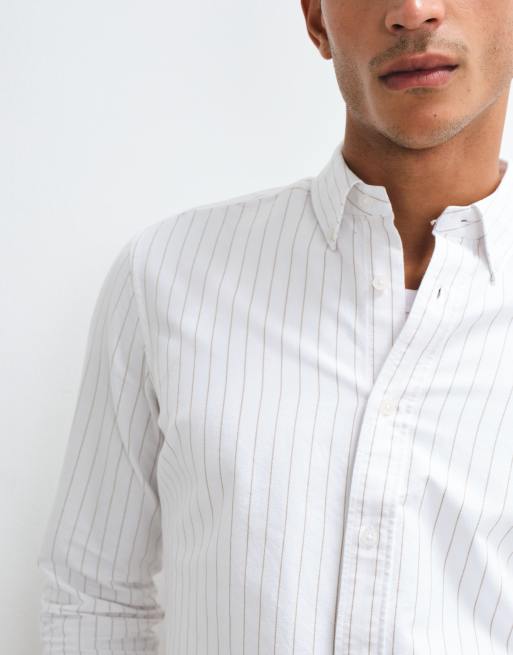 Mango classic shirt in white pinstripe, 4 of 5