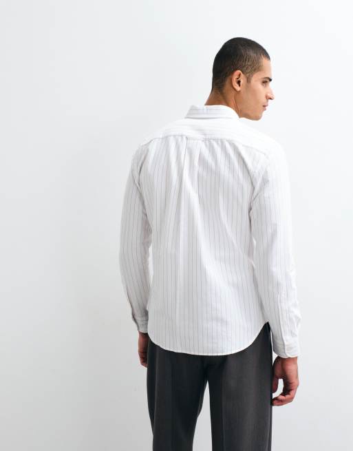 Mango classic shirt in white pinstripe, 5 of 5