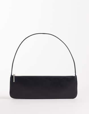Mango Classic Shoulder Bag In Black