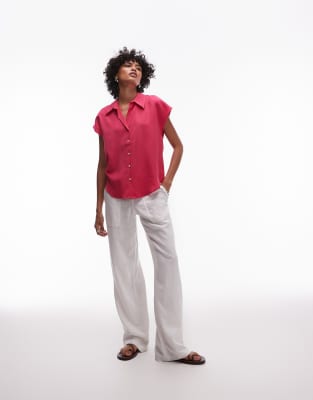 Mango Classic Sleeveless Satin Shirt With Rounded Hem