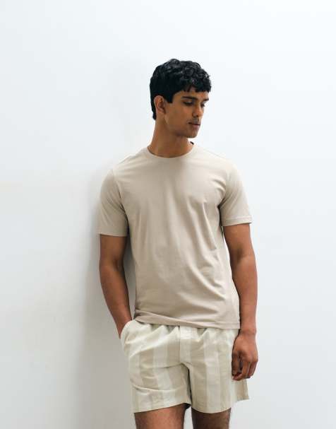 Mango classic slim fit t-shirt in ecru - view 1