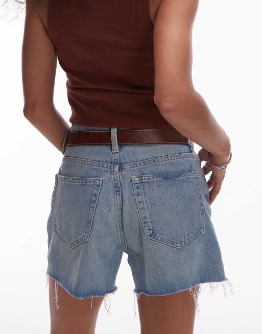 Mango classic square buckle belt in brown, 2 of 3