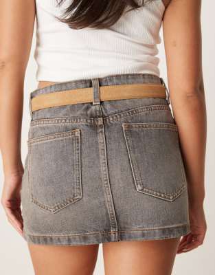 Mango Classic Suede Belt In Brown