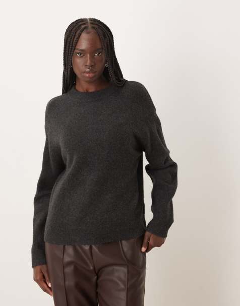 Mango classic sweater in charcoal - view 1