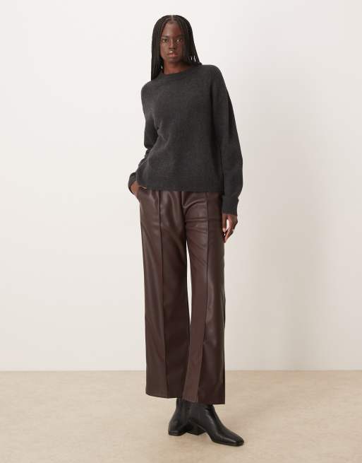 Mango classic sweater in charcoal | ASOS