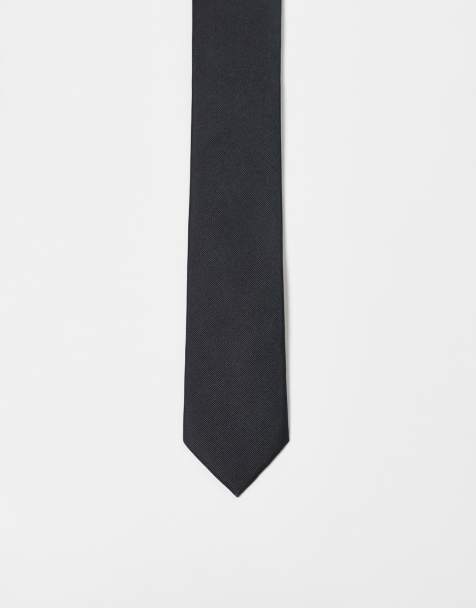 Mango classic tie in black - view 1