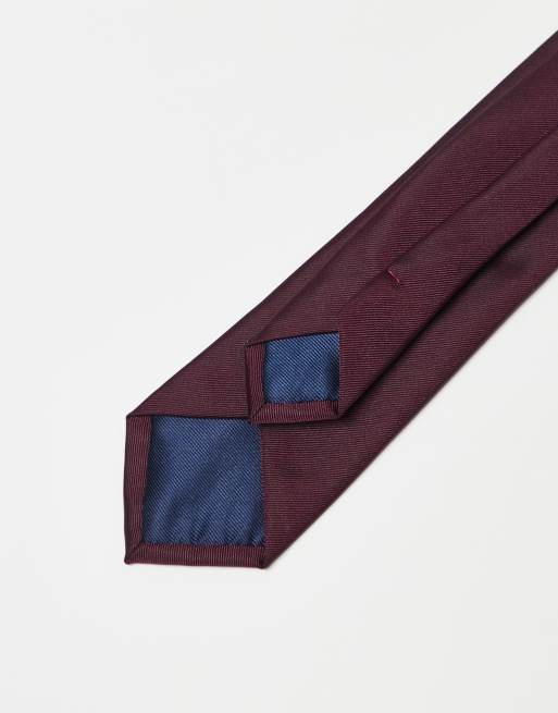 Mango classic tie in deep red | ASOS