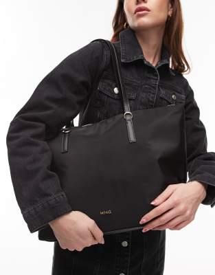 Mango Mango classic tote bag in all black