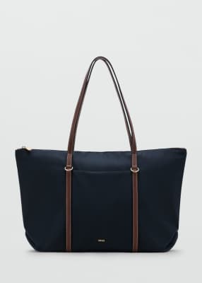 Mango Classic Tote Bag In Blue