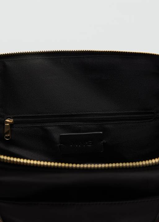 Mango classic tote bag with contrast straps in black, 2 of 3