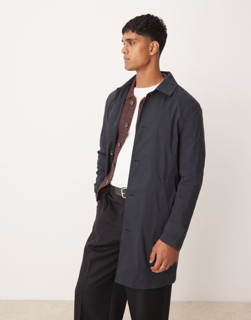 Mango classic trenchcoat in navy ASOS