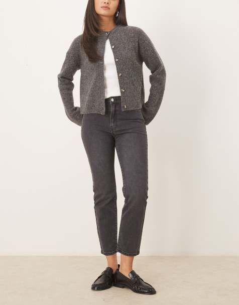 Mango Claudia 100% cotton skinny jeans in gray - view 1