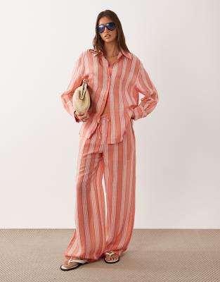 Mango Clay Oversized Shirt In Pink