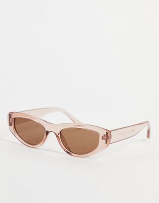 Mango clear frame cat eye sunglasses in pink