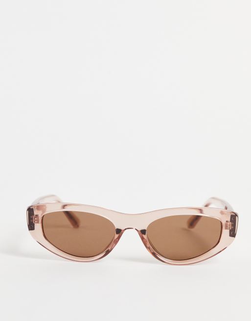 Mango clear frame cat eye sunglasses in pink, 4 of 4