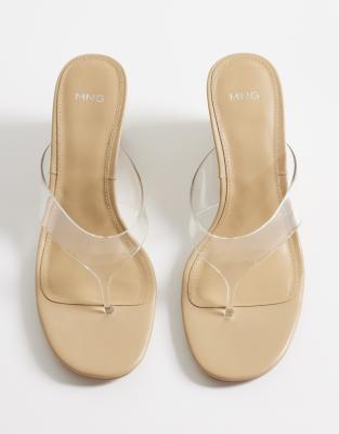 Mango Clear Heeled Wedges In Multi