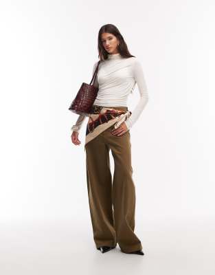 Mango Clemence 100 cotton baggy jeans in khaki khaki 13490₽