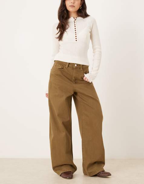 Mango - Clemence - Baggy jeans van 100% katoen in kaki - view 1