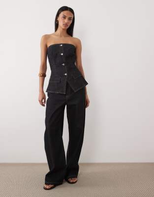 Mango - Clemence - Barrel-Jeans aus 100% Baumwolle in Indigoblau, Kombiteil