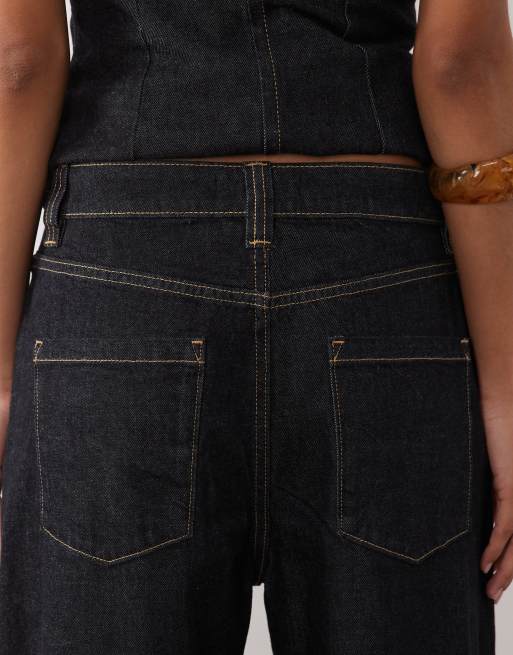 Mango - Clemence - Jeans met wijde ronde pijpen van katoen in indigo, deel van co-ord set, 4 van 5