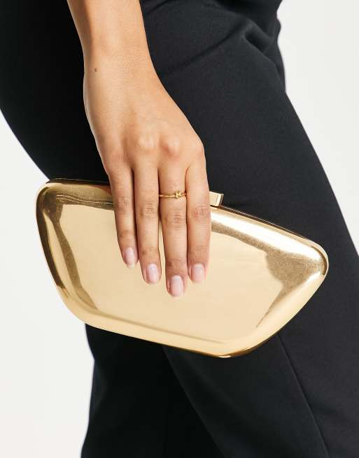 Mango clutch bag in gold