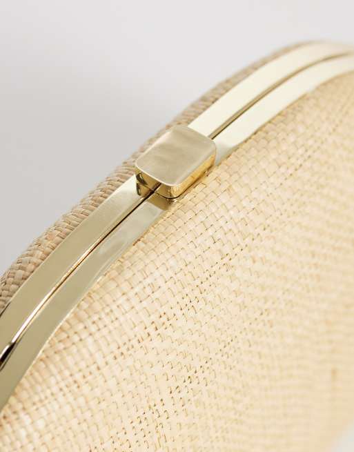 Mango – Clutch in Beige mit Webstruktur, 3 von 4