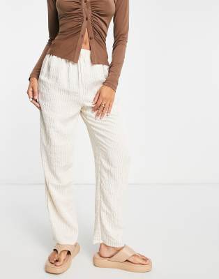 Mango co-ord pyjama trousers in beige stripe - ASOS Price Checker