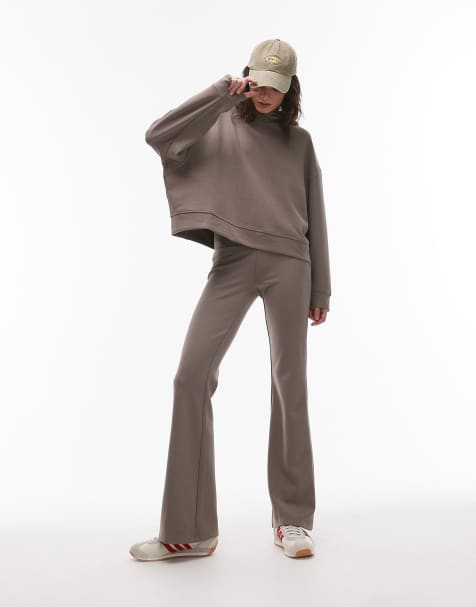 Mango - Co-ord set van zachte sweaterstof in lichtbruin - view 1