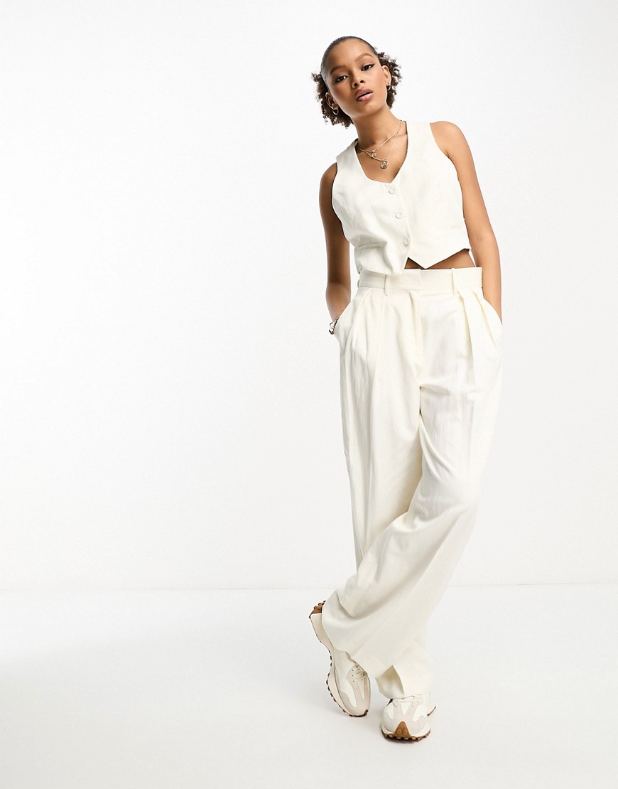Mango co-ord trousers in white