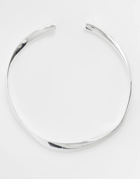 Mango - Collana choker rigida argentata - view 1