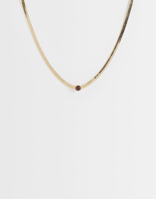 Mango - Collana con perline color oro
